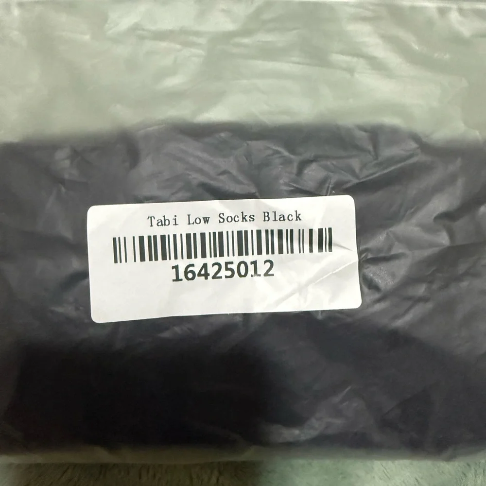 Maison Nakimoto Tokyo Tabi low thin socks Black Striped, Size OS